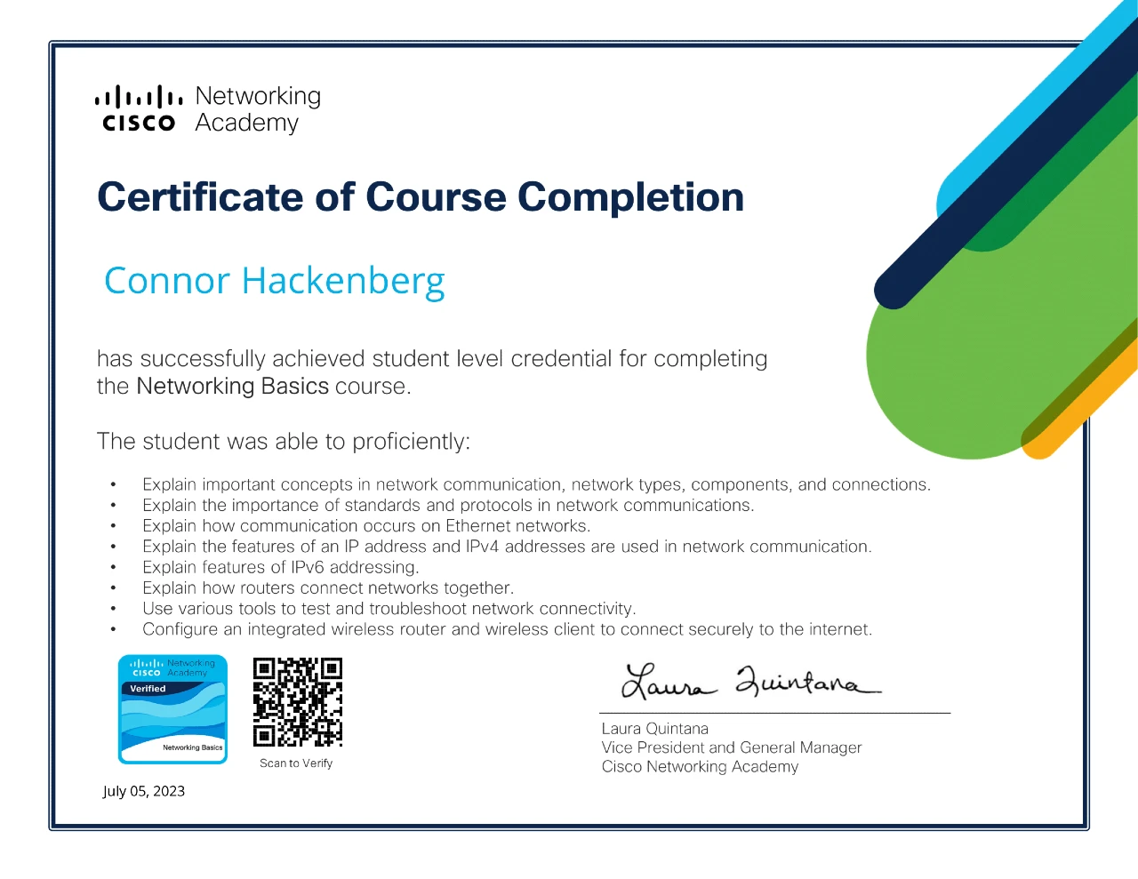Cisco Networking Basics Certification